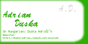 adrian duska business card